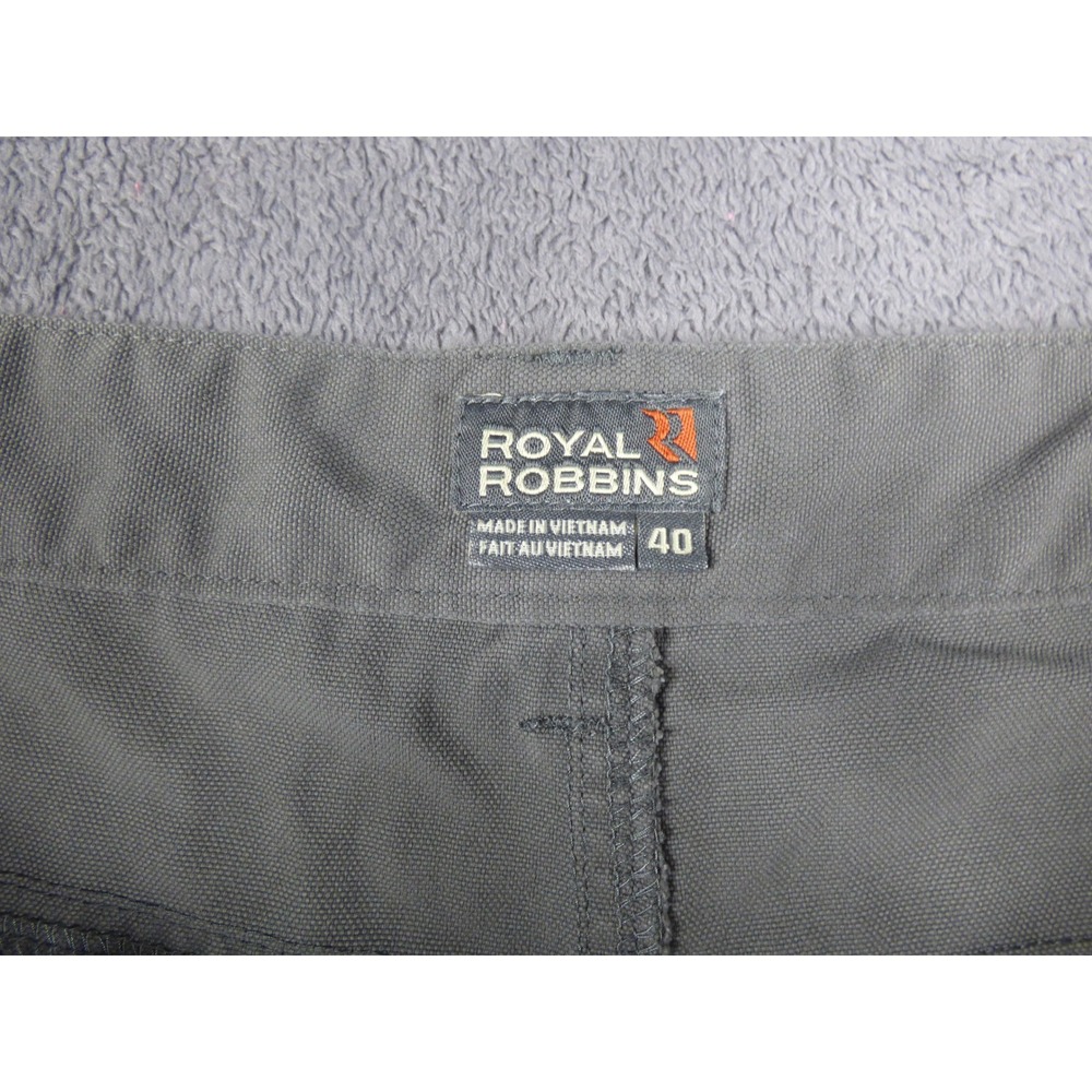 Royal Robbins Mens Gray Canvas Hiking Shorts Size 40 Nylon Outdoor Utility - Picture 3 of 8
